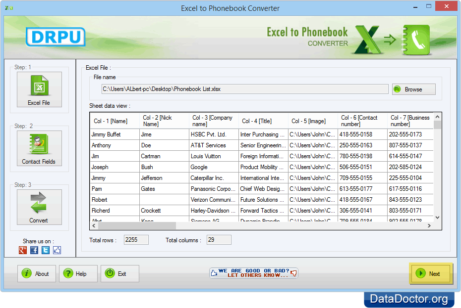 Sheet data view Sheet data view