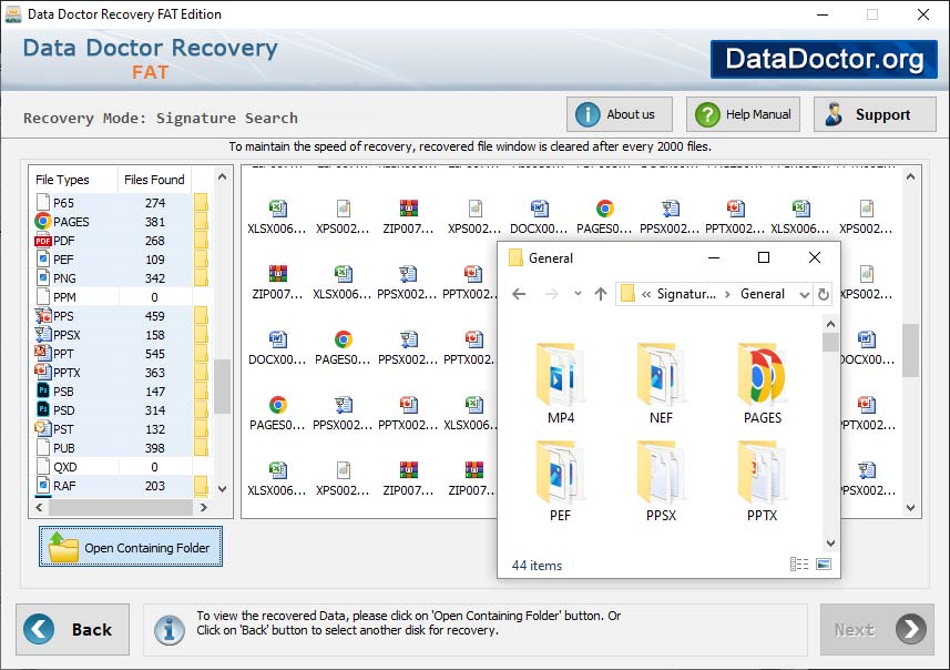 View recovered data View recovered data