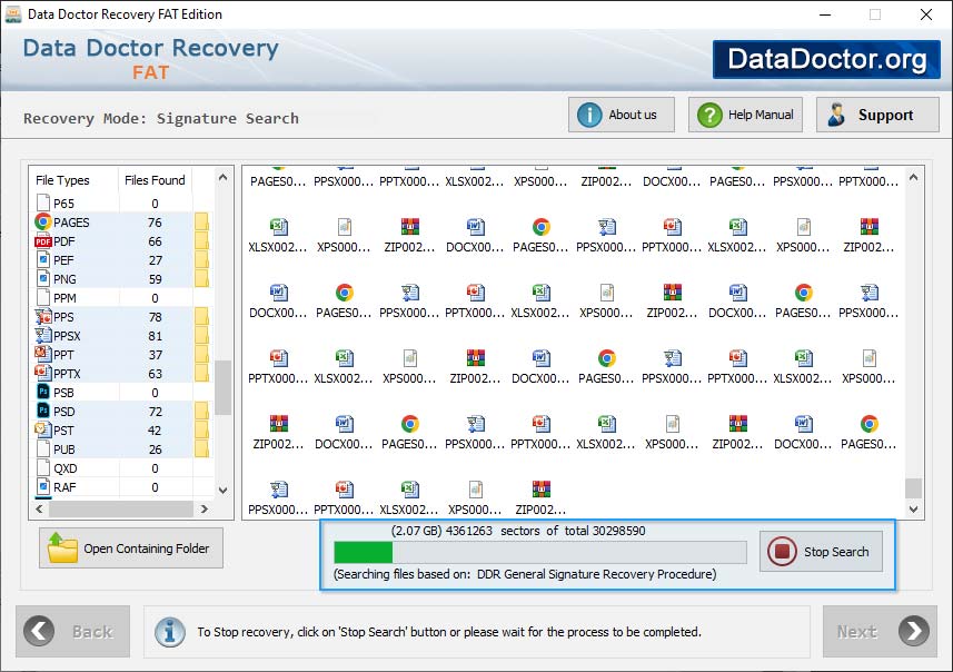 Files searching process Files searching process