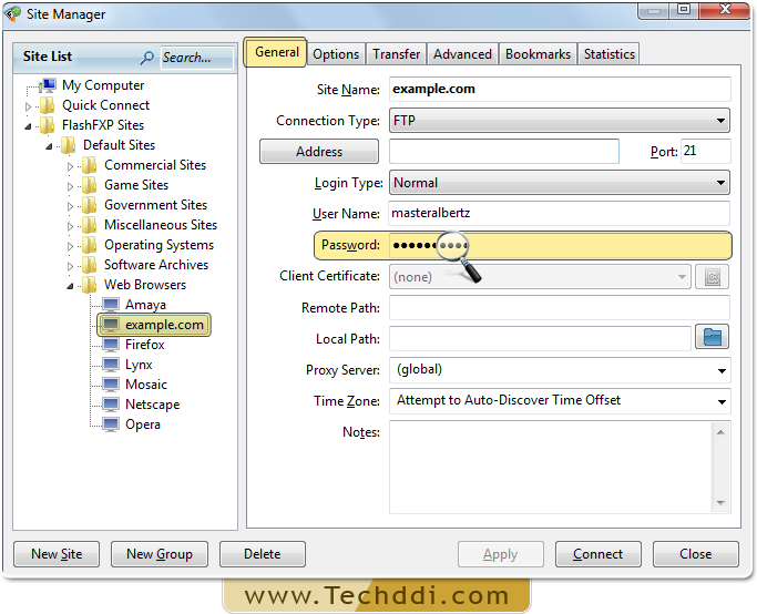 Locate the password field Locate the password field