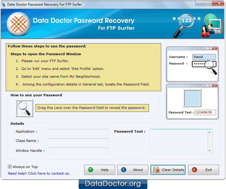 Open Password Recovery For FTP Surfer Open Password Recovery For FTP Surfer