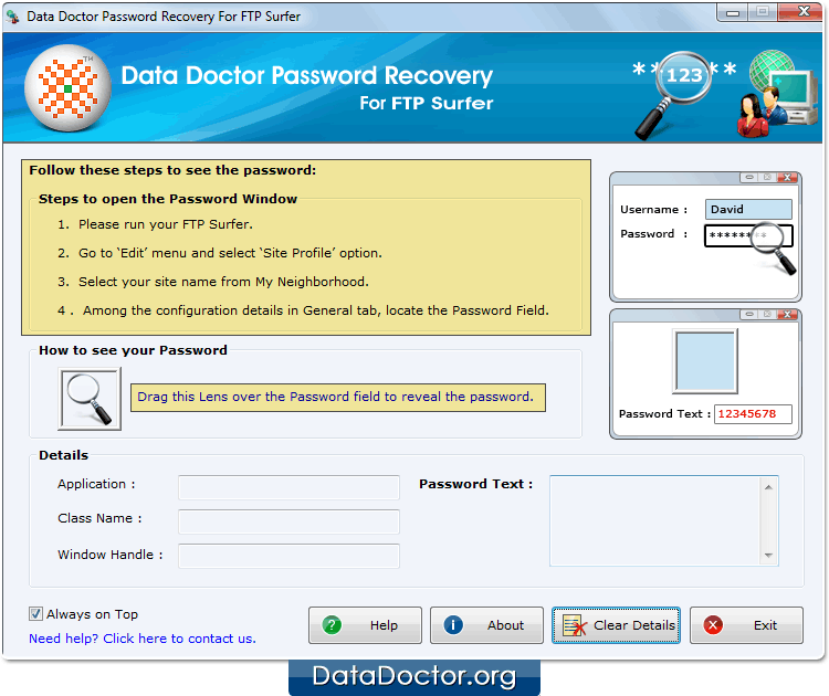 Open Password Recovery For FTP Surfer