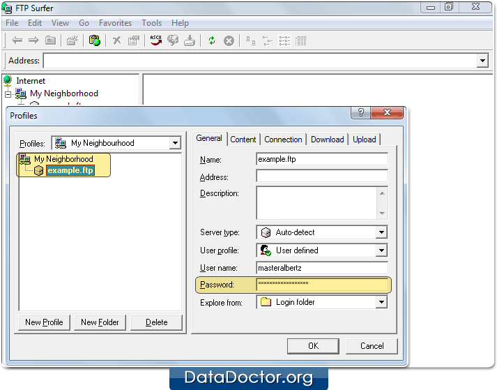 Locate the password field Locate the password field