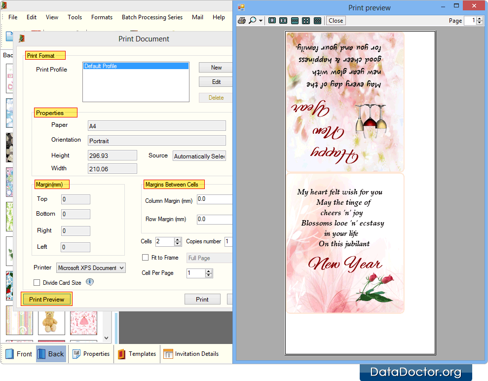 Print Preview of greeting card Print Preview of greeting card