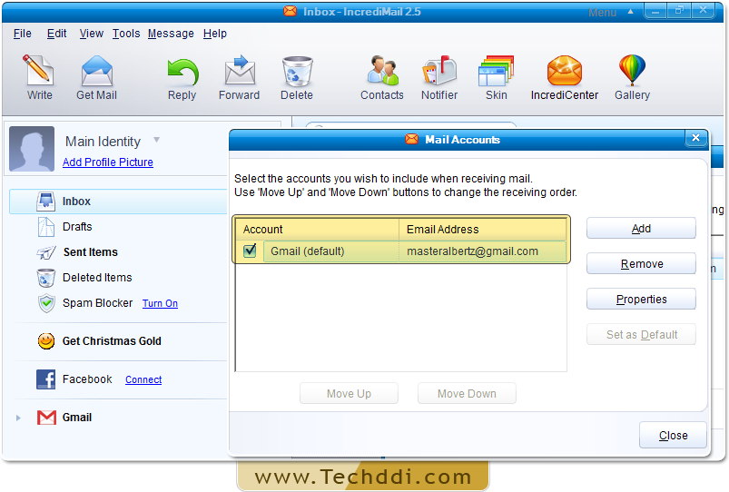 Select your email account Select your email account