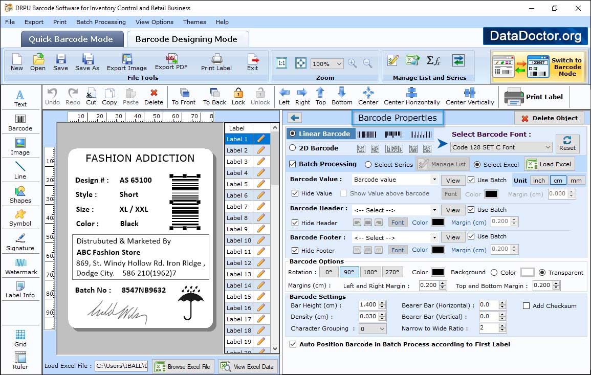 Barcode Properties Barcode Properties