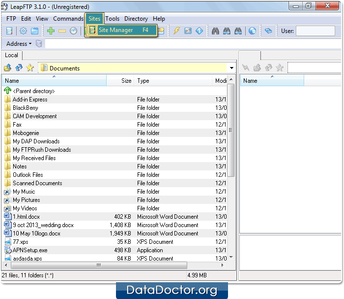 Open LeapFTP Software Open LeapFTP Software