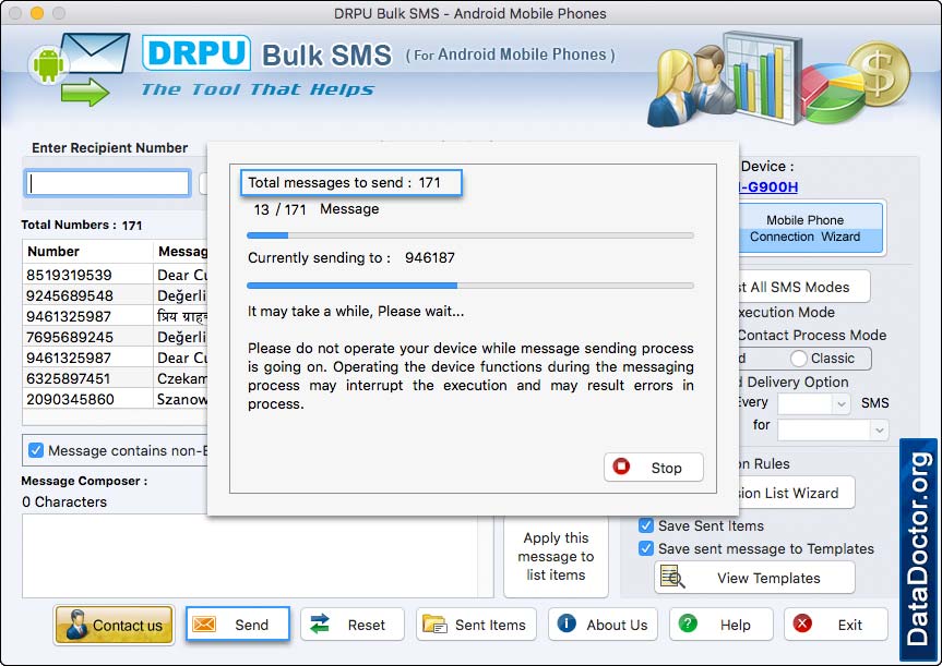 Messages Sending Process Messages Sending Process