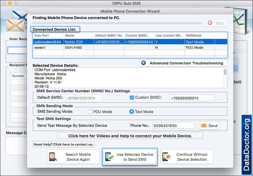 Mobile Phone Connection Wizard Mobile Phone Connection Wizard