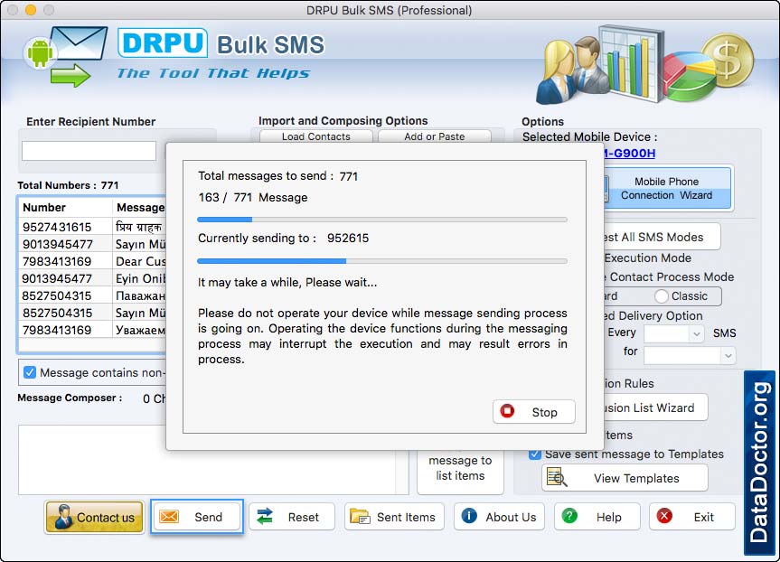 Messages Sending Process Messages Sending Process