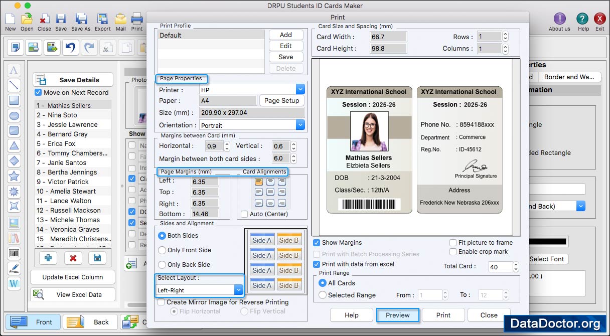 Print Designed ID Cards Students ID Cards Maker for Mac