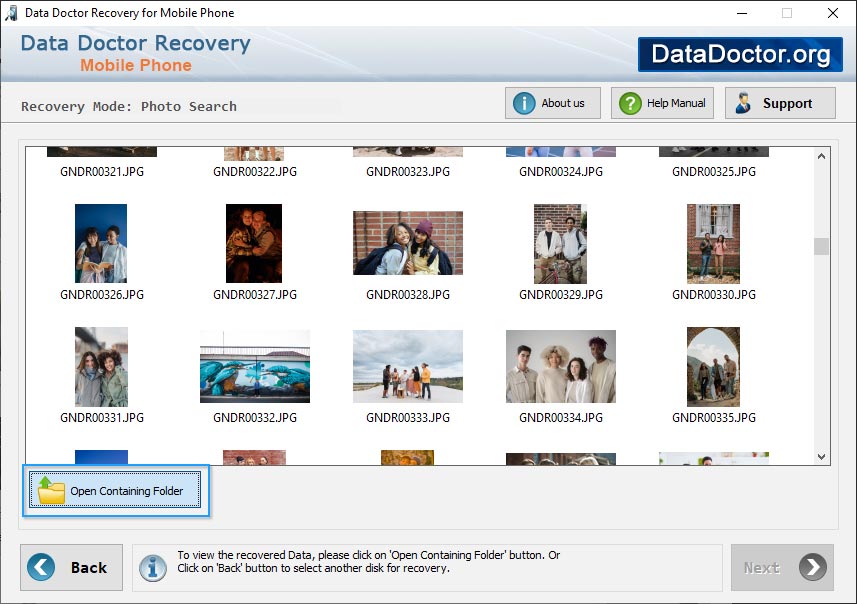 View recovered data View recovered data