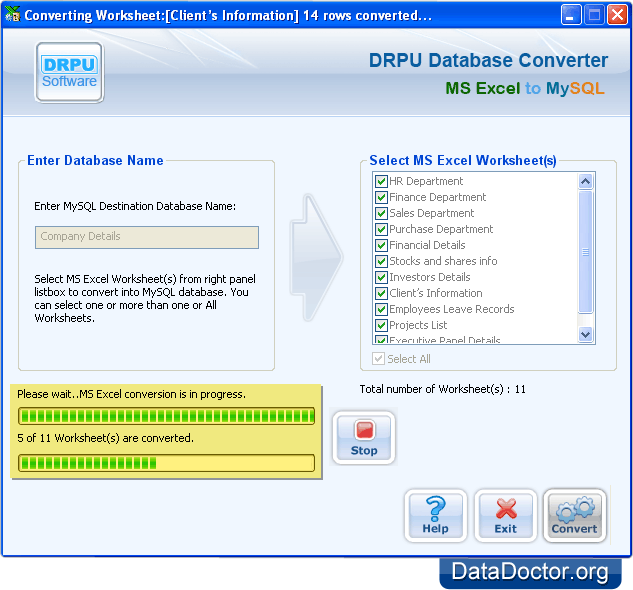 DB conversion is in progress