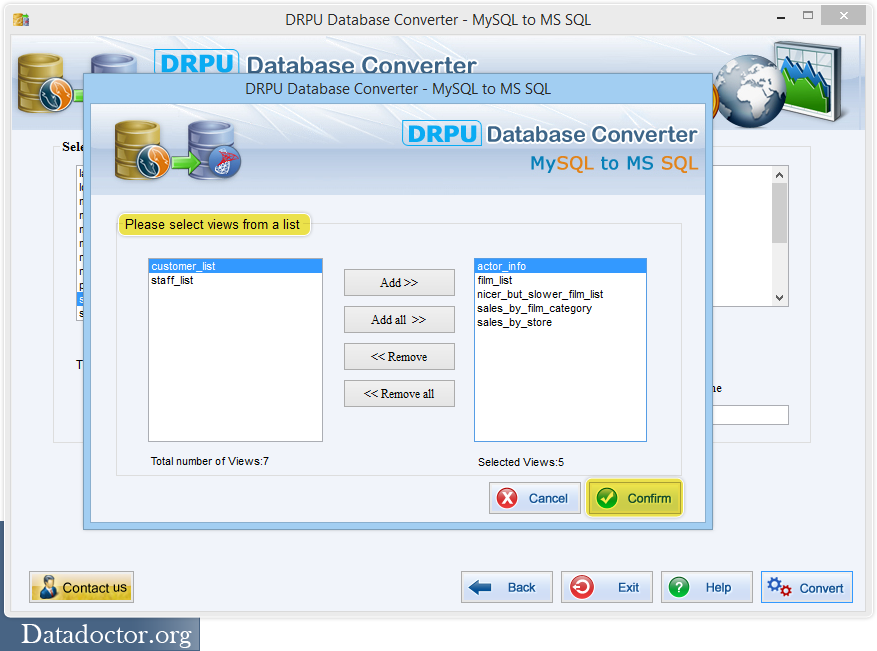 Select Views MS SQL to MySQL Converter
