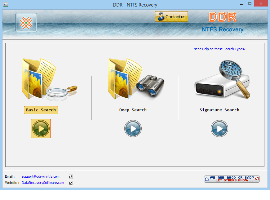 Select Basic Search Mode NTFS Data Recovery