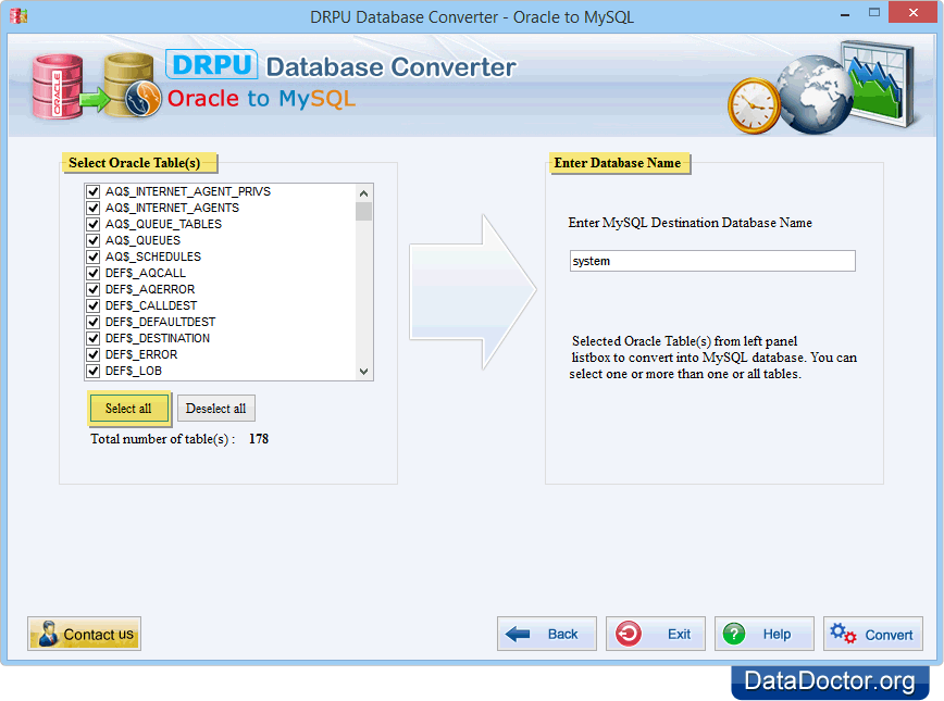 Select Oracle Table(s) Select Oracle Table(s)