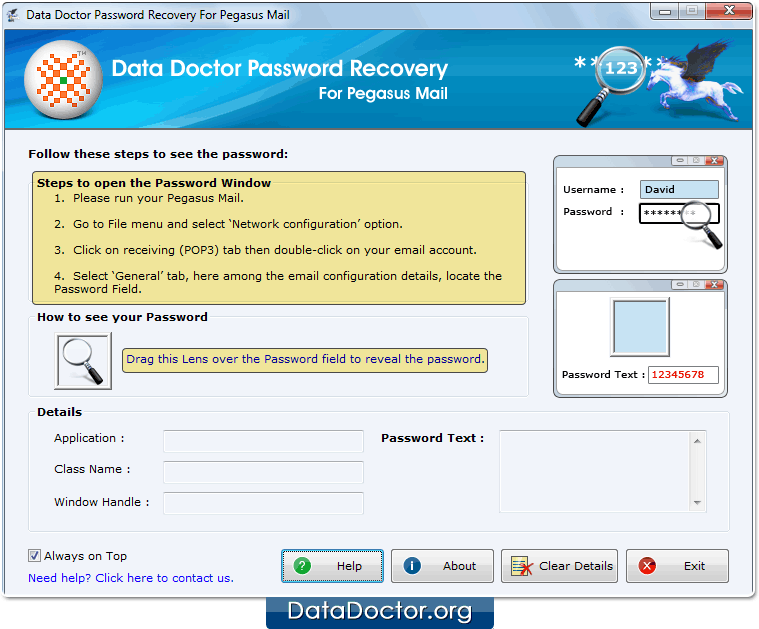 Open Password Recovery For Pegasus Mail