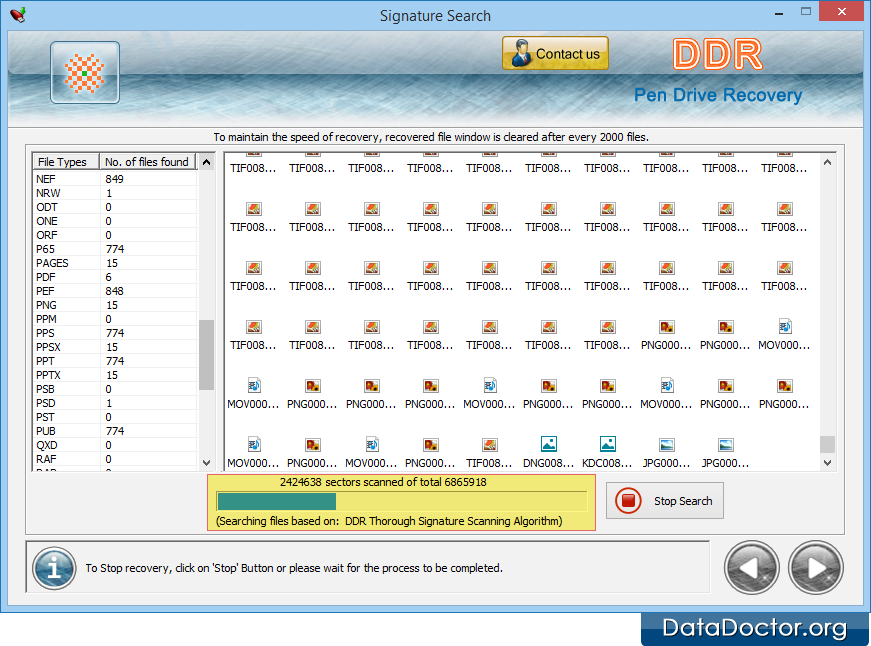 Files searching process