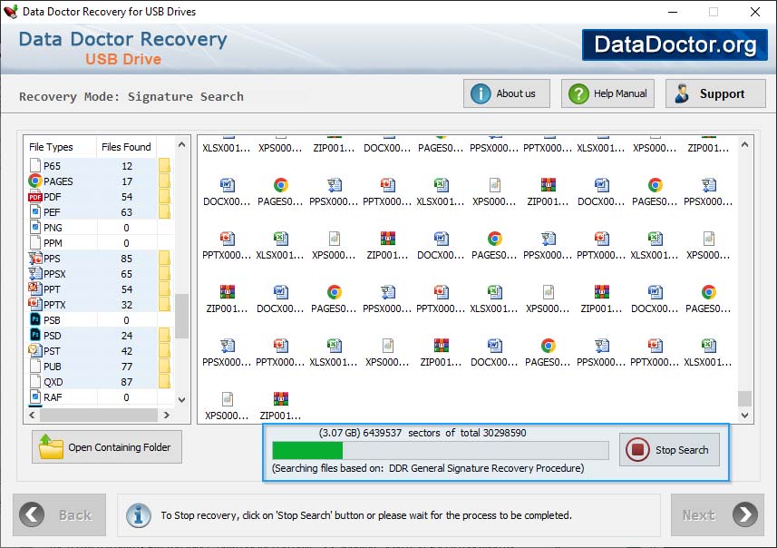 Files searching process Files searching process