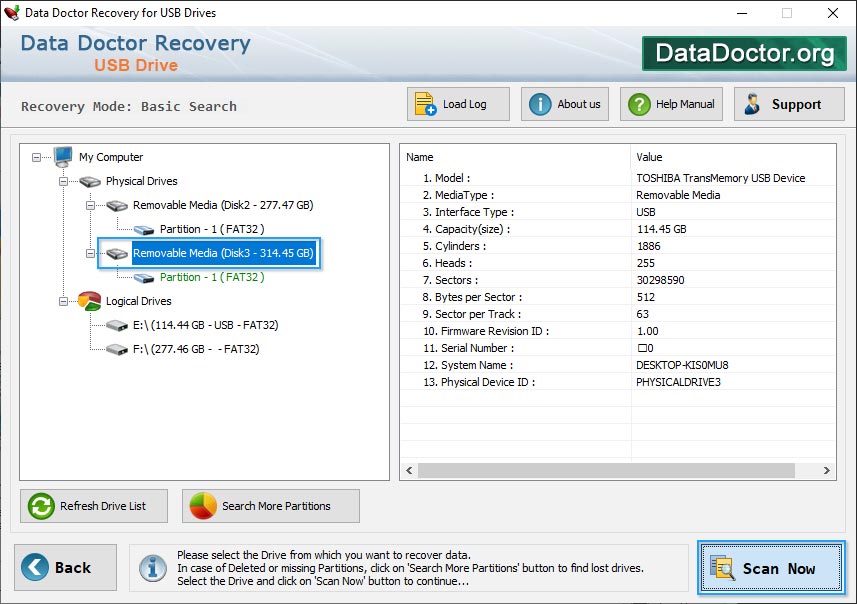 Select the Drive Pen Drive Data Recovery Software