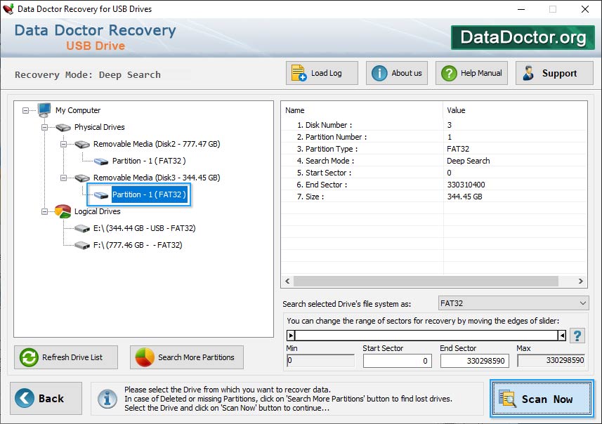 Select the drive Select the drive