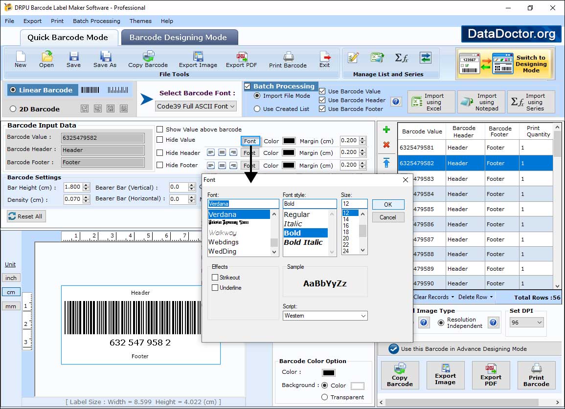 Select Barcode Technologies and Barcode Type Select Barcode Technologies and Barcode Type