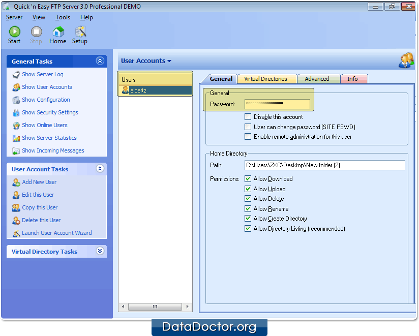 Locate the password field