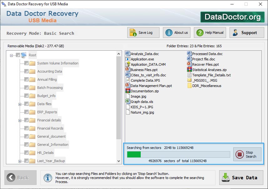 Files Scanning Process Removable Media Data Recovery Software