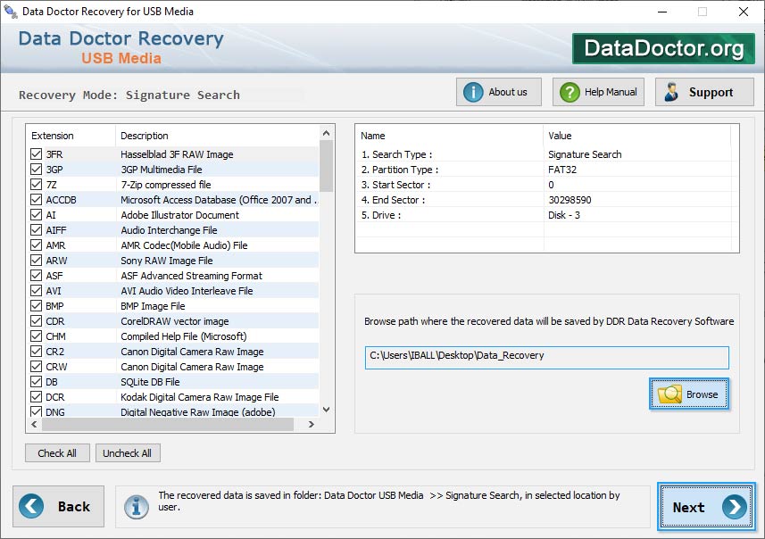 Browse the path to save data Browse the path to save data