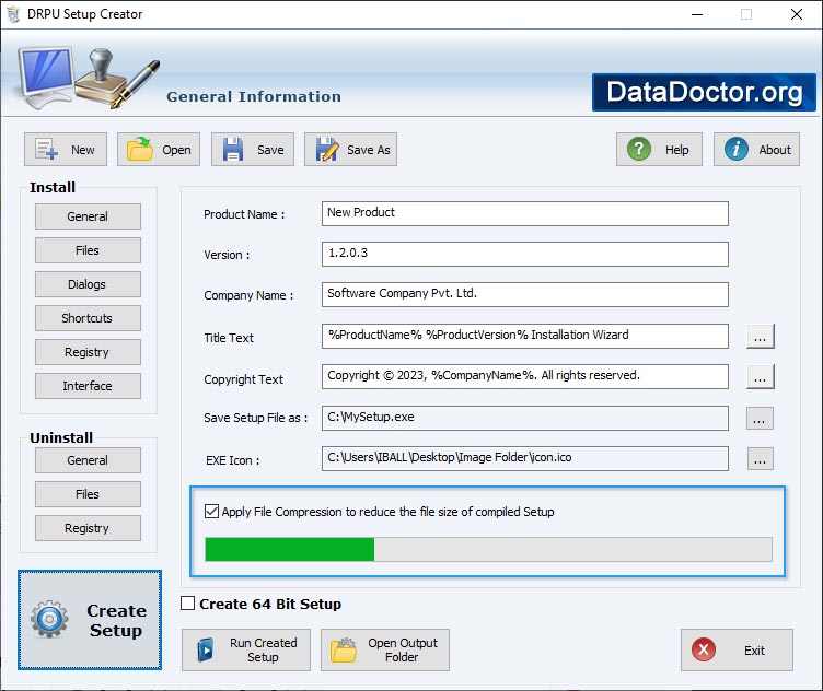 File compression process Setup Maker Software