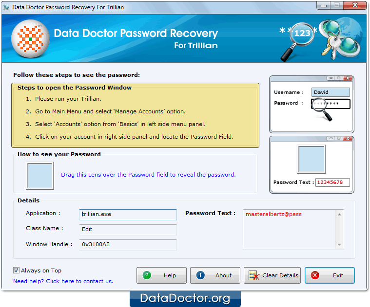 Open Password Recovery For Trillian Messenger Open Password Recovery For Trillian Messenger