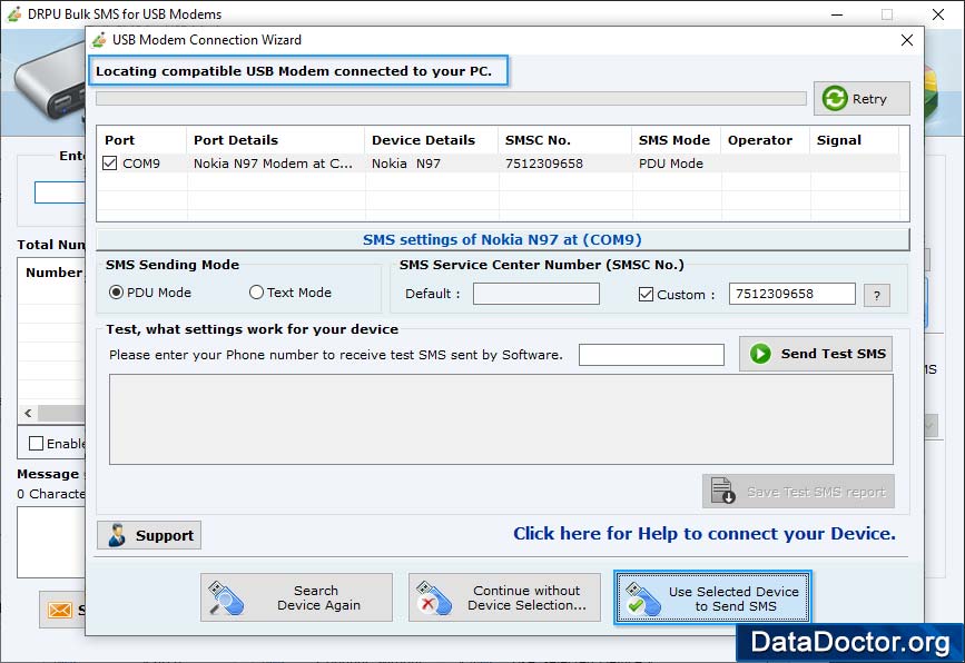 Connect USB modems to software Connect USB modems to software