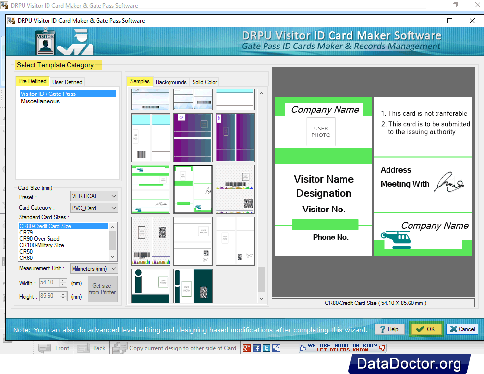 Visitors ID Gate Pass Maker Software