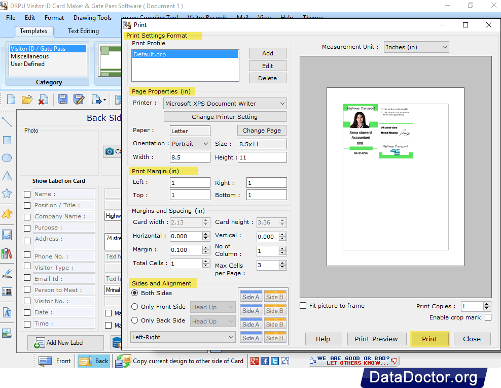 Visitors ID Gate Pass Maker Software