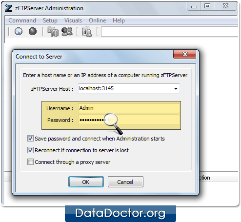 Locate the password field Locate the password field